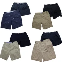 古着卸 まとめ売り ラルフローレン チノショートパンツ 8枚セット (メンズ 38 ) ネイビー ベージュ ２タック 中古 古着 NB5115