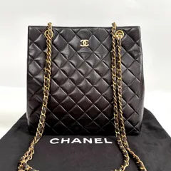 美品◎CHANEL シャネル マトラッセ 2番台 シリアルシールあり ヴィンテージ チェーンバッグ ショルダーバッグ トートバッグ ワンショルダー ココマーク ラムスキン ブラック 黒 ゴールド金具 裏地赤 レディース 保存袋付き