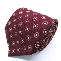 ジェイプレス ブランド ネクタイ ドット 小紋柄 ヘリンボーン柄 シルク PO メンズ ワインレッド J.PRESS 【中古】