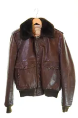 希少/現行品✨schott フライトジャケット　G-1 674US ブラウン 古着 70s Schott I-S-674-M-S G-1タイプ ボア ライナー 本革