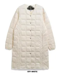 ロングダウンジャケット レディース インナージャケット DOWN Vネックボタン タイオン 体温 TAION (W101-LONG) LADIES V NECK LONG DOWN JKT ベーシック OFF WHITE Lサイズ 【B】