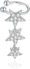 【在庫処分】FH.bird イヤーカフ レディース 人気 落ちない フェイクピアス「希望の星」 シルバー925 金属アレルギー対応 揺れる ジルコニア 記念日 誕生日 20代 30代 40代 女性 ジュエリー