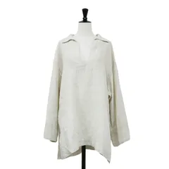 【美品】SLOBE IENA スローブ イエナ シャツ ベージュ サイズ:FREE / 24春夏 リネン スキッパー プルオーバー / シャツ ブラウス 長袖 スリット / トップス カットソー【レディース】【中古】