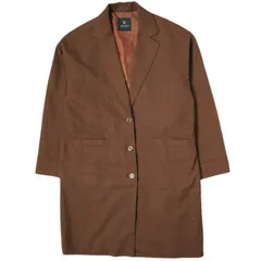 nano universe ナノユニバース リネンブレンドロングジャケットコート 673-0116019 Free ブラウン チェスターコート アウター g14925
