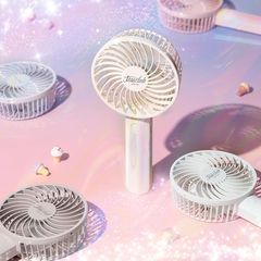 即納：ハンディファン オーロラ 扇風機 【2025最新・連続使用9時間以上】手持ち扇風機 卓上 携帯 ハンディ usb 3段階風量調節 静音 おしゃれ 手持ち クリップ 首掛け 暑さ対策グッズ (スノーホワイト) 1