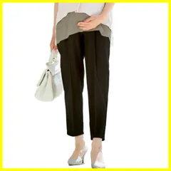 Sweet Mommy マタニティ パンツ ストレッチ 消えないセンタープレス ジョーゼット素材 ウエスト調節機能 アンクル オフィス フォーマル 着痩せ 背中浮きしない