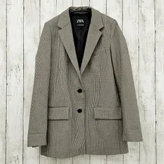 【 ZARA 】ザラ ハウンドトゥースチェックブレザー