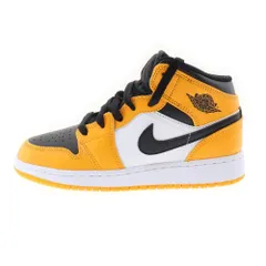 NIKE (ナイキ) GS AIR JORDAN 1 MID TAXI ウィメンズ エアジョーダン 1 タクシー ミッドカットスニーカー ブラック/イエロー US3.5Y/22.5cm 554725-701