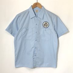 COOTIE PRODUCTIONS 半袖シャツ 美品 ワークシャツ ワッペン プリント カジュアル メンズ Mサイズ ブルー クーティー トップス A13709◆
