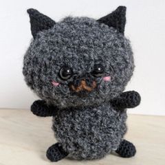 아미구루미 고양이 고양이 데카야코 검은 모자 넣어 핸드메이드