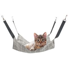 新品 猫 ハンモック 吊り下げベッド ケージ MAEXUS ゲージ用 猫べッド 春夏用 軽量 通気性 耐荷重10KG ペットベッド 猫用ハンモック 洗濯可能 金属フック 猫はんもっくケージ用 サイズL 53cm x 35cm (グレー)