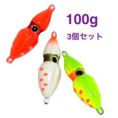 オモック タイラバ イカ型 60g 発光 ラバヘッド ルアー 3個セット 釣り