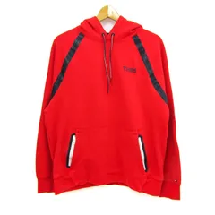 トミーヒルフィガー スウェット トレーナー パーカー フーディ 長袖 ブランド トップス 赤 メンズ Lサイズ レッド TOMMY HILFIGER 【中古】