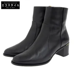 Salvatore Ferragamo サルヴァトーレフェラガモ Salvatore Ferragamo サルヴァトーレフェラガモ チャンキーヒール ショートブーツ シューズ レディース ブラック 7 1/2D 79018 7 1/2D