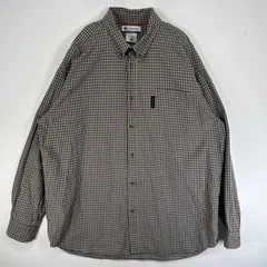 古着 コロンビア Columbia 長袖シャツ ワンポイント ロゴ 大きいサイズ チェック XL  グリーン系 マルチカラー メンズ