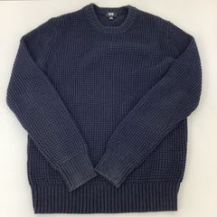 UNIQLO ユニクロ ワッフルクルーネックセーター サイズＭ　ネイビー　長袖