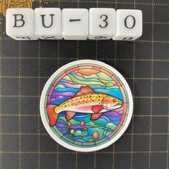 방수 스티커 사카나 해양 생물 스테인드 글라스 풍 BU-30