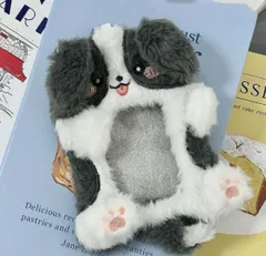 《可愛い尻尾付きふわふわもこもこわんこのトレカホルダー》 推し活・コンサート・イベントにもぴったり！犬 わんこ いぬ イヌ 尻尾 ふわふわ トレカホルダー アクセサリー ミンギュ スンミン ジェイク