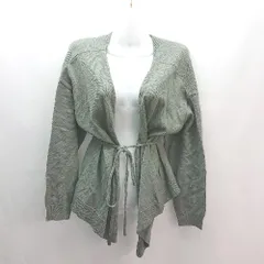 ◇ LOWRYS FARM 無地 ゆったり 薄手 ニット 長袖 カーディガン サイズF カーキ レディース E  【1310050034641】