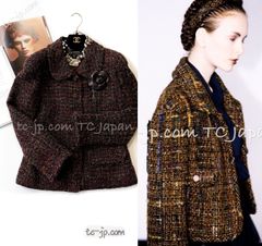 CHANEL - シャネル ジャケット CHANEL ヴィンテージ ブラウン マルチカラー ツイード カール・ラガーフェルド作品 38 CHANEL - シャネル ジャケット CHANEL ヴィンテージ ブラウン