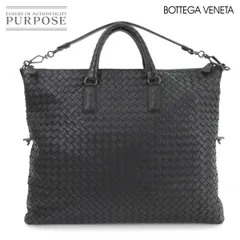 ボッテガ ヴェネタ BOTTEGA VENETA イントレチャート ブリーフケース 2way ビジネス ハンド ショルダー バッグ レザー ブラック 90280781