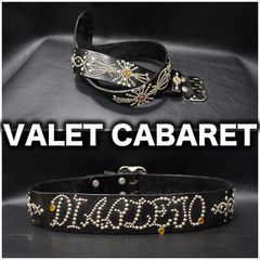 VALET CABARET スタッズベルト 79~87cm リザードインレイ ワイド幅 46mm幅 バレットキャバレー クラブジーナ ロカビリー ロック バイカー ロックンロール