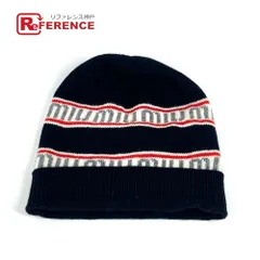 MIUMIU ミュウミュウ ニット帽 ロゴ ウール ブラック