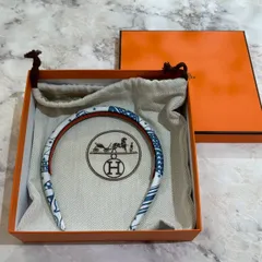 エルメス HERMES カチューシャ ヘアアクセサリー　ブルーホワイト 新品未使用