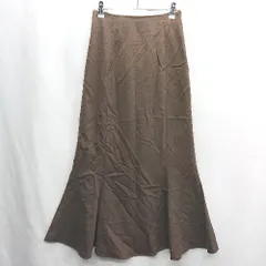 ◇ LINNEE ロング丈 フレア スカート サイズF ブラウン レディース E  【1407180028005】