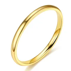 【色: イエロー】ジュエリー 父の日 細身 アレルギーフリー 1mm 結婚指輪