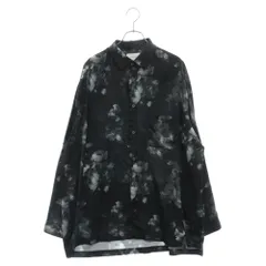STUDIOUS (ステュディオス) ダークフラワー 総柄 ポリエステル ビッグシルエット 長袖シャツ ブラック 108300009のサムネイル