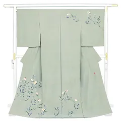 新品 本加賀友禅 新納智英 落款 桜 着物 正絹 仕付け糸付 訪問着 5123 新品 本加賀友禅 新納智英 落款 桜 着物 正絹 仕付け糸付 訪問着
