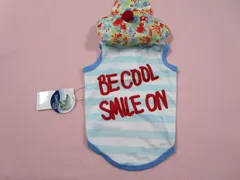 RADICA ラディカ　Lサイズ　胴回り46㎝　キャップフード　タンクトップ　フラワー・ブルーボーダー　タグ付新品 定価3024円