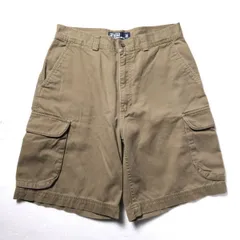 90's 00's ポロ ラルフローレン ミリタリースタイル コットン チノ カーゴショーツ (32) 薄茶系 ショートパンツ 旧タグ オールド 90年代　アメリカ古着 USED  ビンテージ ヴィンテージ