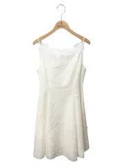 [極美品] FOXEY フォクシーNY ホワイト 半袖ワンピース 40 ドレス 新作美品 FOXEY フォクシー 美しい刺繍 ドレス ワンピース 送料無料