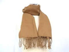 ■極美品■ U.S. POLO ASSN. ユーエスポロアッスン ウール100% フリンジ マフラー ストール ショール ブラウン系 DE3876のサムネイル