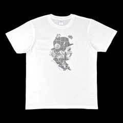 オリジナル Tシャツ チャールズ チャップリン 杖 ステッキ ハット ドタ靴 ちょび髭 コメディアン 無声映画 喜劇王 満月 歯車 パネル アート 白 ホワイト XS(SS) S M L XL(LL) ジャスト オーバーサイズ メンズ レディース ユニセックス