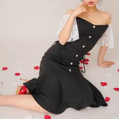 夢展望公式 [新品未使用] レースアップタイトマーメイドワンピ [ブラック] 他カラー別ページ有 diablebaiser ワンピース カットソーワンピース（半袖） 532408-01