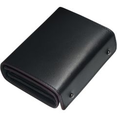 【新品未開封】財布 メンズ 2つ折り 栃木レザー 本革 ミニ財布 日本製 二つ折り財布 大容量 箱型の小銭入れ 小さい財布 コンパクト 箱状 左利き 右利き 父の日 誕生日 美しいパッケージと 贈り物に最適 (ブラック) MOD7980LMMPLUS