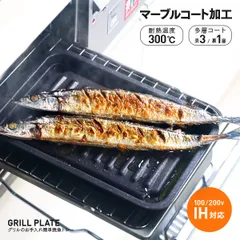 【皮パリッ、身ふわっ！】アメディア グリルのお手入れ簡単焼魚トレー  /  グリルパン 魚 焼き グリル グリルプレート グリルトレー ih対応 コンロ 受け皿 マーブルコート 焼き魚プレート 肉料理 キッチングッズ グリルパン 鉄 南部鉄器 鍋 IHのサムネイル