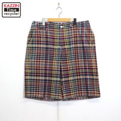 90s vintage RALPH LAUREN インディアンマドラスチェック柄  ショートパンツ メンズ XLサイズ相当 ビッグサイズ オーバーサイズ