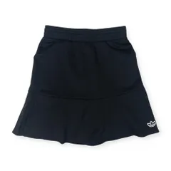 adidas アディダス 3本ライン入り ストレッチ ジャージ スカート M /黒 ブラック/スポーツ