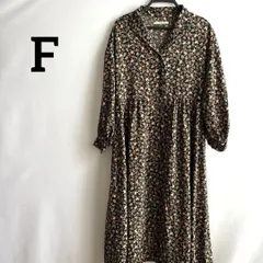 花柄ワンピースロング長袖総柄フリーサイズゆったりおしゃれかわいい