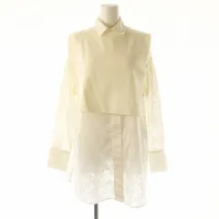 アメリヴィンテージ Ameri VINTAGE 二点セット セットアップ VEST SET SHEER PATTERN SHIRT ニットベスト プルオーバー クロップド シアーシャツ 長袖 総柄 チュニック F オフホワイト /DO ■OS