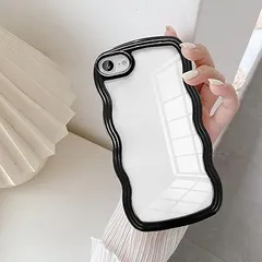 UEEBAI ケース 対応 iPhone 7/iPhone 8 用の ケース 可愛い おしゃれケース ウェーブ デザイン ケース カラフルケース クリア TPUカバー 波状エッジ ソフトシェル ケース ワイヤレス充電対応 軽量 薄型 ファッ