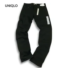 【新品 未使用】 UNIQLO ユニクロ 通年 ストレッチ スリムフィット ストレート デニム パンツ ジーンズ Sz.30 メンズ 黒