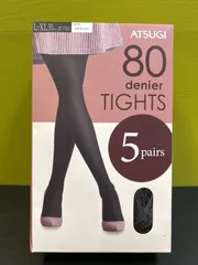 【新品未開封】ATSUGI 80デニールタイツ　ブラック　5足組　★「管理No.CA07721」