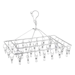 ☆ シルバー ☆ ステンレスハンガー 30ピンチ付 ステンレスハンガー 30ピンチ クリップハンガー ピンチハンガー 洗濯バサミ ハンガー ハンガーピンチ 洗濯 物干し ランドリー用品 スリム 省スペース ズボン パンツ 靴下 下着 新生活 引っ越し シンプル