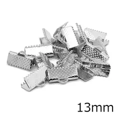 ワニカン シルバー 30個セット 13mm ワニ口 クリップ 銀 鰐口 紐留め ヒモ止め リボン留め アクセサリー パーツ ギザギザ レース留め 留め具 金具 金属 メタル エンドパーツ 手芸 ハンドメイド