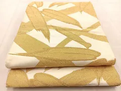 平和屋着物◎六通柄袋帯　御殿つづれ　笹竹文　金糸　正絹　逸品　BAAU9330ycのサムネイル